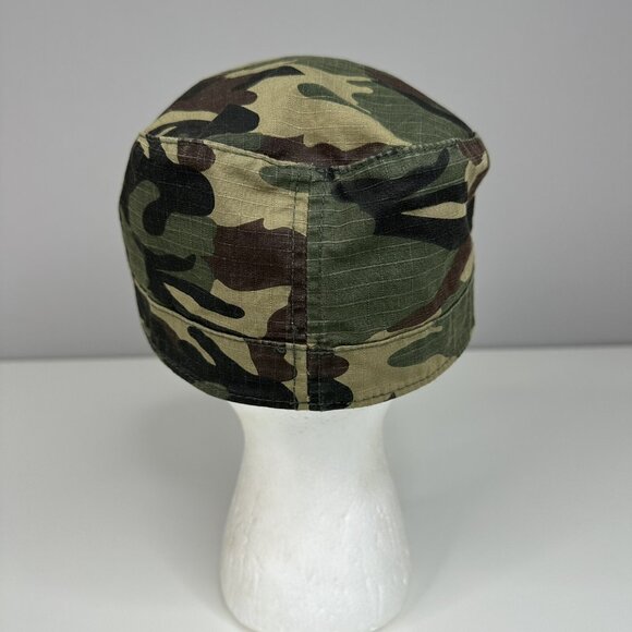 Cameo Women's Green Tan Camouflage Theme Military Cotton Canvas Fitted Hat S/M - Picture 4 of 12